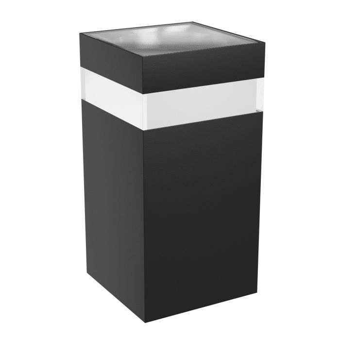 LED-fasadlampa fyrkantig med ljusring 18W CCT IP54 svart