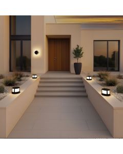 LED-utomhusvägglampa rund 10W CCT IP65 vit