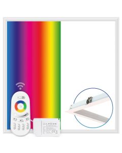 LED-panel 62x62 cm | 40W | RGB+CCT 3000K-6000K | Dimbar | Fjärrkontroll