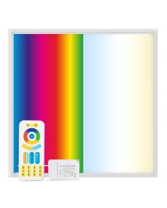 LED-panel 62x62 cm | 40W | RGB+CCT 3000K-6000K | Dimbar | Fjärrkontroll