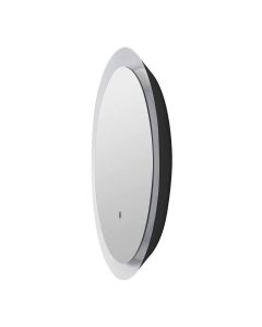 Rund LED-spegel med belysning Ø60 cm | 20W | 2000 lumen | CRI90 | CCT 2700K-4000K | Svart