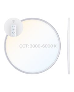 LED Panel Utanpåliggande Rund Ø60 cm | 40W | CCT Dimbar | 3000K-6000K | CRI90 | Fjärrkontroll