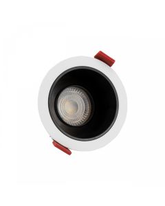 Infälld spotlight GU10 – rund – vit (svart reflektor) – vridbar – IP20 – Ø85×50 mm – utan ljuskälla