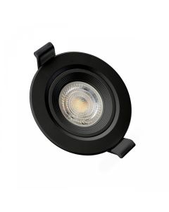 Infälld spotlight GU10 – rund – svart – vridbar – IP20 – Ø90×26 mm – utan ljuskälla