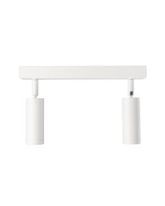 Utanpåliggande spotlight MR11 2 huvuden – vit – vridbar – IP20 – 260×54×160 mm – utan ljuskälla