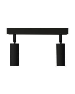 Utanpåliggande spotlight MR11 2 huvuden – svart – vridbar – IP20 – 260×54×160 mm – utan ljuskälla