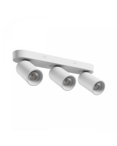 Utanpåliggande spotlight GU10 3 huvuden – vit – IP20 – 350×70×135 mm – utan ljuskälla