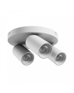 Utanpåliggande spotlight GU10 3 huvuden – rund – vit – IP20 – 220×134 mm – utan ljuskälla