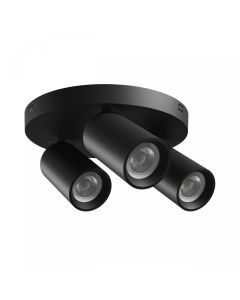 Utanpåliggande spotlight GU10 3 huvuden – rund – svart – IP20 – 220×134 mm – utan ljuskälla