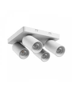 Utanpåliggande spotlight GU10 4 huvuden – fyrkantig – vit – IP20 – 220×220×134 mm – utan ljuskälla