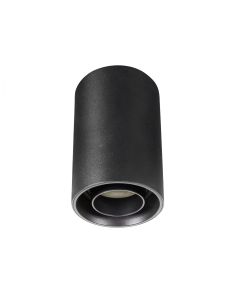 Utanpåliggande spotlight GU10 – rund – svart – vridbar – IP20 – 80×130 mm – utan ljuskälla