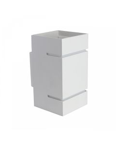 Vägglampa G9 – fyrkantig – vit – IP20 – 80×150 mm – utan ljuskälla
