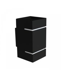 Vägglampa G9 – fyrkantig – svart – IP20 – 80×150 mm – utan ljuskälla