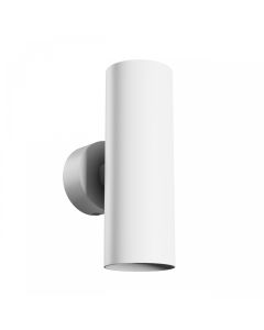 Vägglampa GU10 2 huvuden – rund – vit – IP20 – 55×160×90 mm – utan ljuskälla