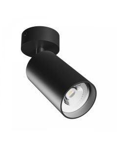Vägglampa GU10 – rund – svart – IP20 – 55×100×165 mm – utan ljuskälla
