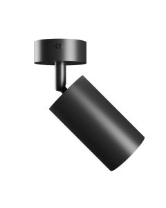 Vägglampa GU10 – rund – svart – IP20 – 55×100×165 mm – utan ljuskälla