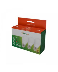 LED E27 droppformad lampa 3-pack 6W K3000 490lm