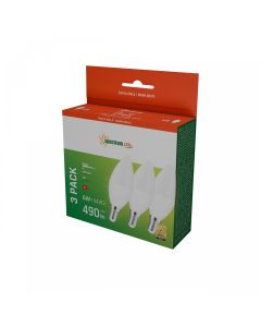 LED E14 kronljuslampa 3-pack 6W K3000 490lm