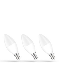 LED E14 kronljuslampa 3-pack 6W K3000 490lm