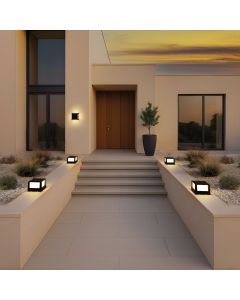 LED-utomhusvägglampa fyrkantig 10W CCT IP65 – svart