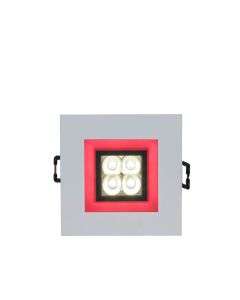 Fyrkantig LED-infälld spotlight 8x8 cm 4W K6000 112 lm/W IP20 Röd