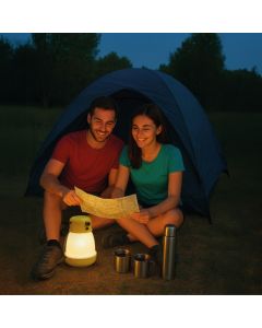 Laddningsbar LED-campinglampa K3000 350 lumen med powerbank IP44