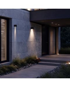 Solcellsdriven LED-vägglampa 2,5W K3000 135 Lumen IP44 Svart