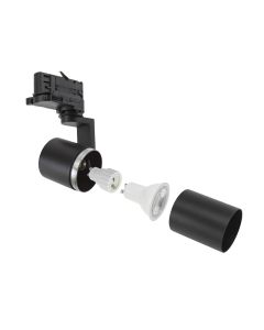3-fas skena spotlight GU10 svart – 56,5×121×172 mm