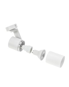 Utanpåliggande spotlight GU10 – vit – IP20 – 56×120×117 mm – utan ljuskälla