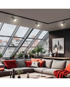3-fas skena spotlight GU10 svart – 80×140×180 mm