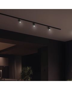 3-fas skena spotlight GU10 svart – 60×101×169 mm