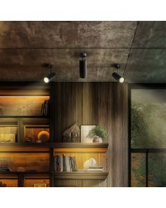 Utanpåliggande spotlight GU10 – svart – IP20 – 65×160×232 mm – utan ljuskälla