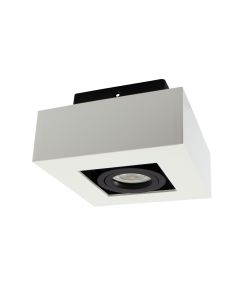 Justerbar LED Spot GU10-fattning, Rektangel, Vit/Svart Ytmontering, Vridbar IP20