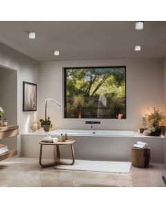 Utanpåliggande spotlight AR111 GU10 – rund – vit – IP44 – 118×114 mm – utan ljuskälla