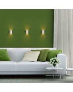 Vägglampa G9 – cylinder – vit/guld – IP20 – 101×81×100 mm – utan ljuskälla