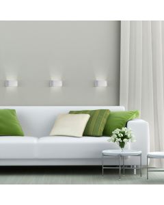 Vägglampa G9 – oval – vit – IP20 – 80×80×160 mm – utan ljuskälla