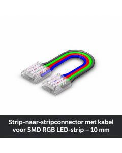 Rem-till-rems-kontakt med kabel för SMD RGB LED-remsa – 10 mm