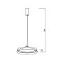 LED-pendel ring Ø50 cm | 50W | 5500 lumen | CRI90 | CCT 2700K-4000K | Vit – bild 2