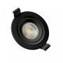 Infälld spotlight GU10 – rund – svart – vridbar – IP20 – Ø90×26 mm – utan ljuskälla