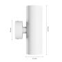 Vägglampa GU10 2 huvuden – rund – vit – IP20 – 55×160×90 mm – utan ljuskälla – bild 6