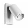 Vägglampa GU10 – rund – vit – med strömbrytare – IP20 – 55×100 mm – utan ljuskälla