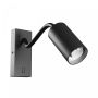 Vägglampa GU10 – flexibel arm – rund – svart – med strömbrytare – IP20 – 55×100×410 mm – utan ljuskälla