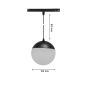 LED-globpendellampa för skena 6W CCT 48V Ø100 mm dimbar Svart – bild 5