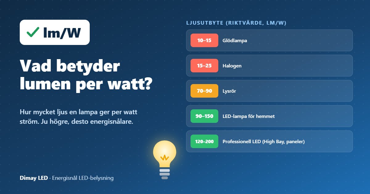 Infografik: Vad betyder lumen per watt?