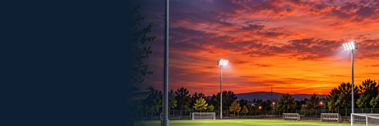 LED-belysning på en fotbollsplan